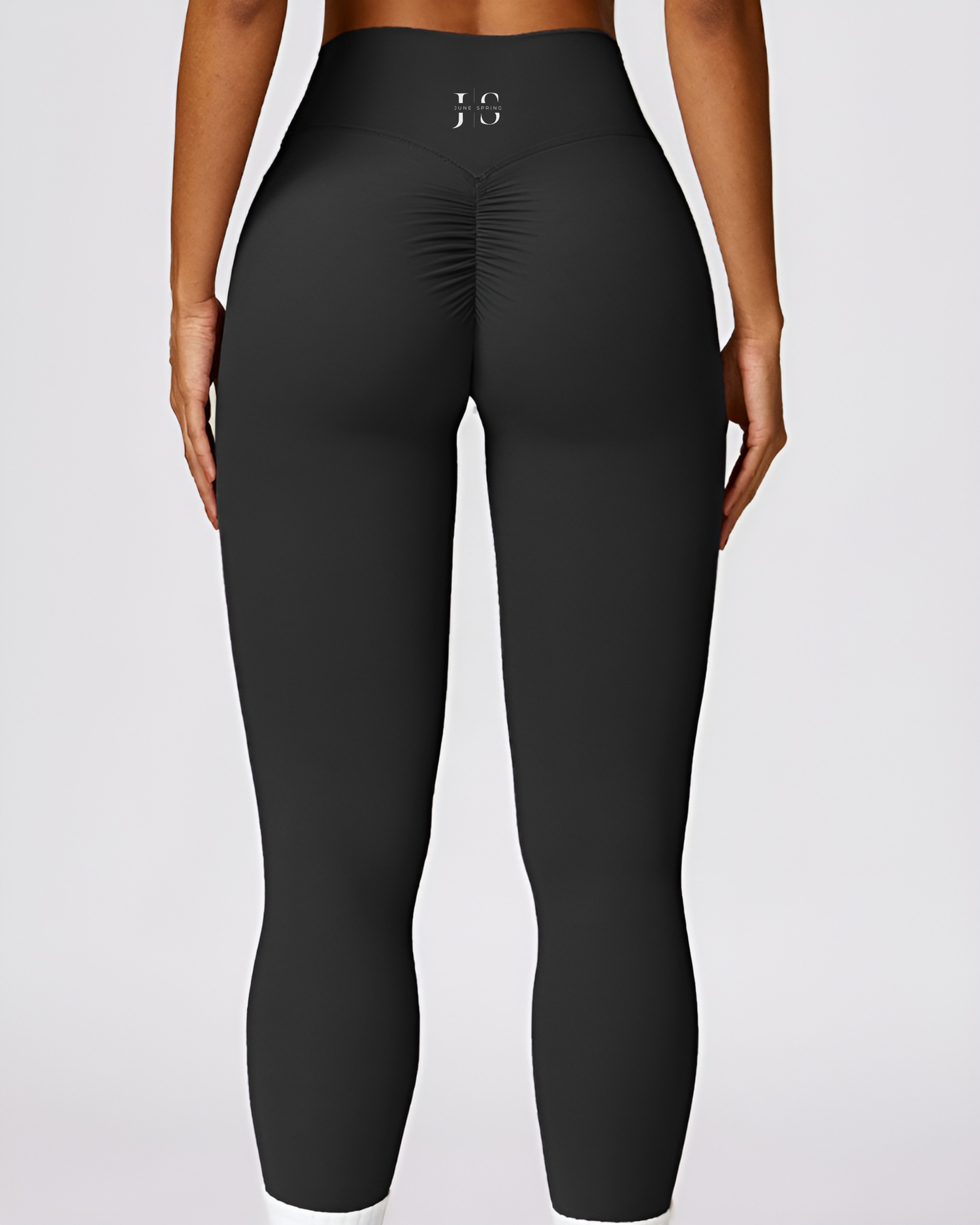 Nahtlose Leggings „June Spring“ in Schwarz