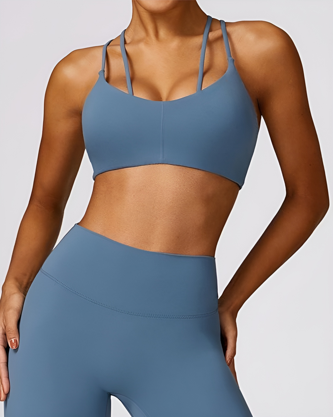 June Spring Seamless Sports Bra Gray Blue