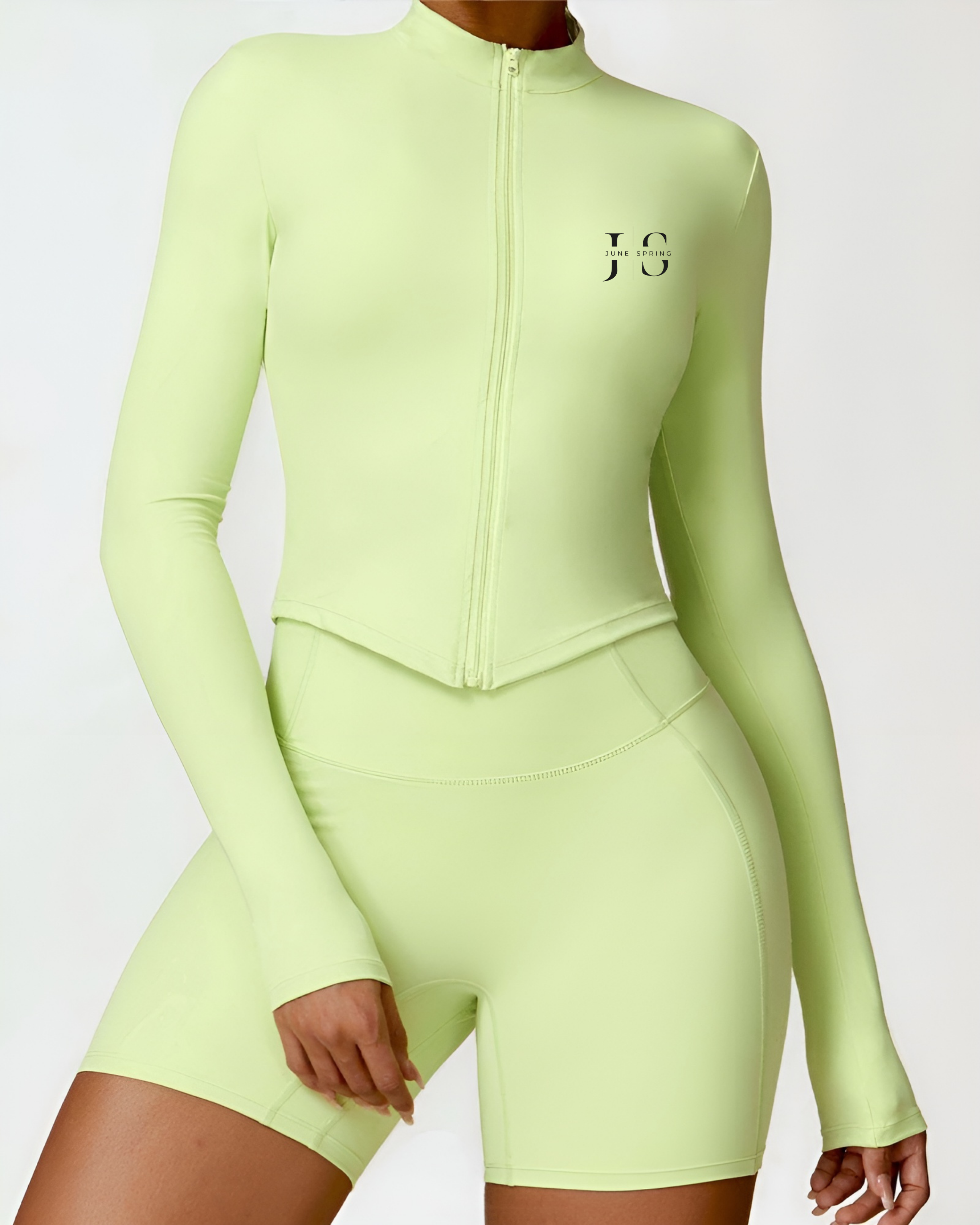 June Spring Zip Up Jacket Lime Green