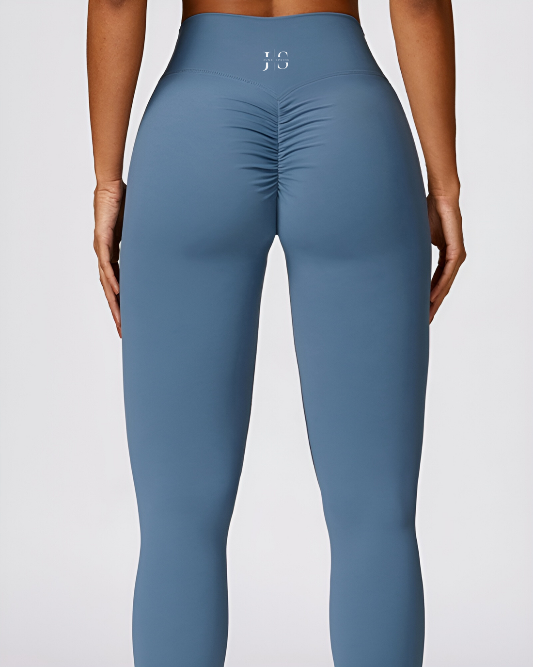 June Spring Nahtlose Sportleggings Grau Blau