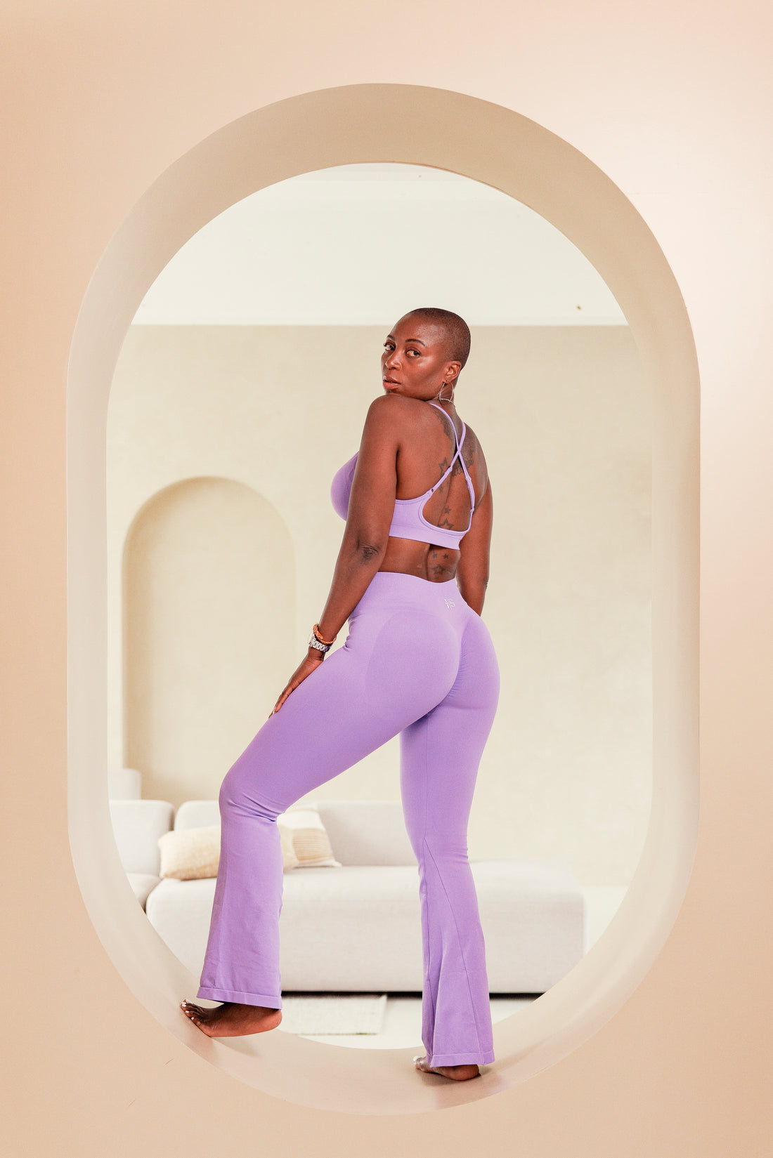 Legging évasé sans couture June Spring Lilas