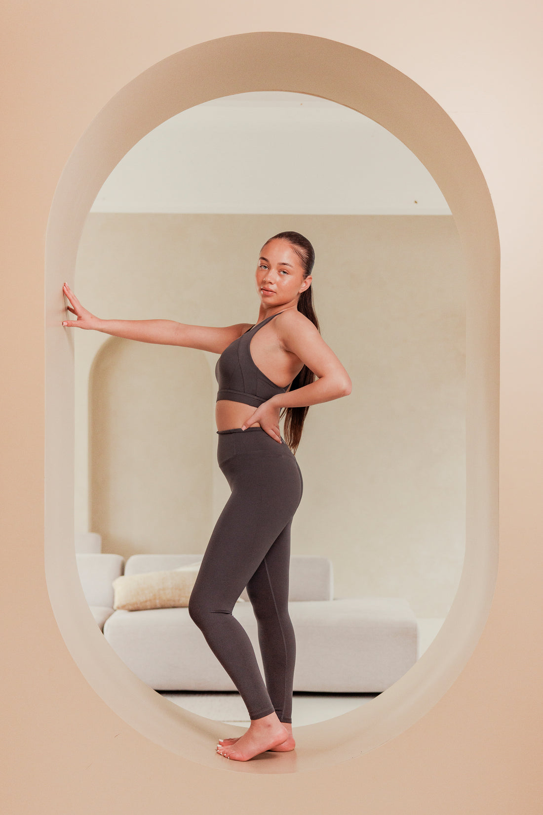 June Spring Seamless Sport Top Dark Grey